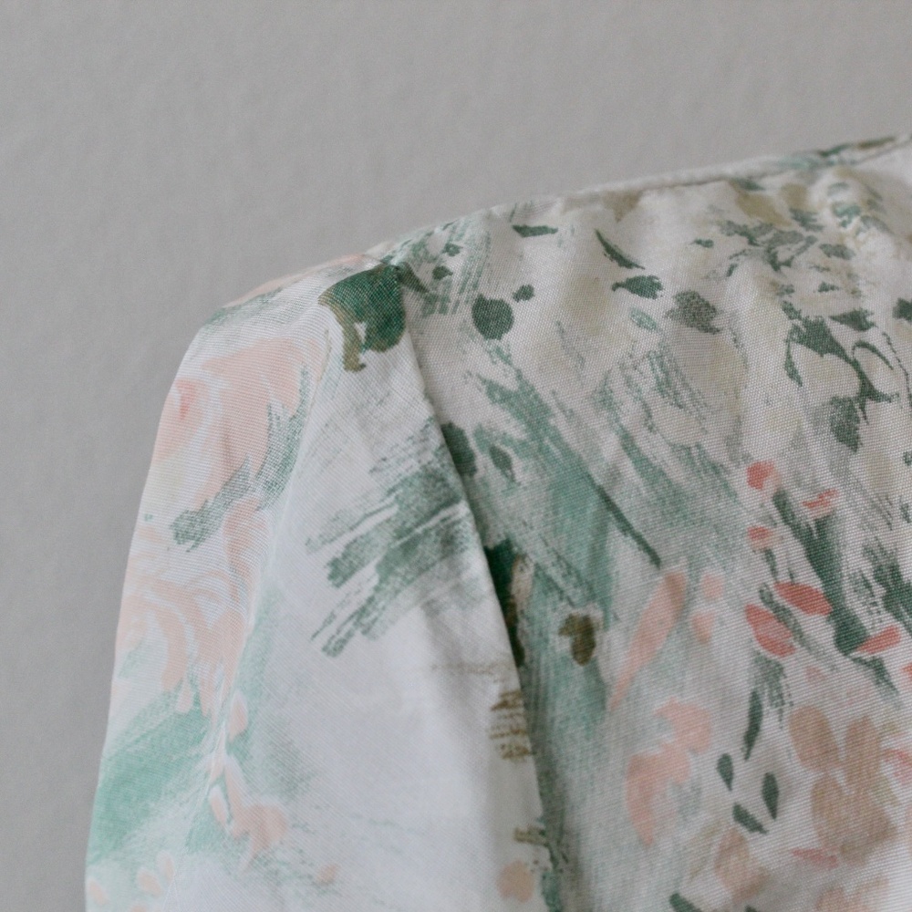 Vintage Pastel Brushstroke Floral Print Midi Dress - Picture 6 of 9
